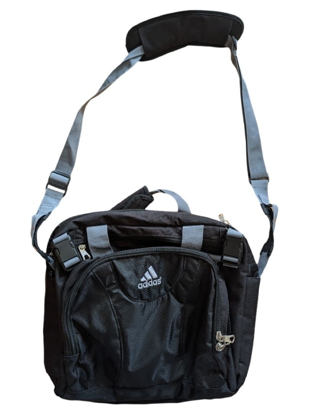 Adidas Calhoun Messenger Spring Load Shoulder Laptop Bag Black Agron Inc